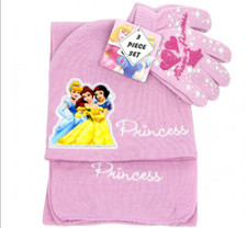 Princess 3 Piece Set Winter Hat, Scarf,  Gloves For Girls Kids by Disney