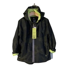 Boys Windbreaker Full Zip All In Motion Green Camo Water Repellent Size X-Small