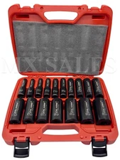 17PC 1/2" Drive Deep Impact Socket Set SAE 5/16" - 1-1/4" W/ CASE