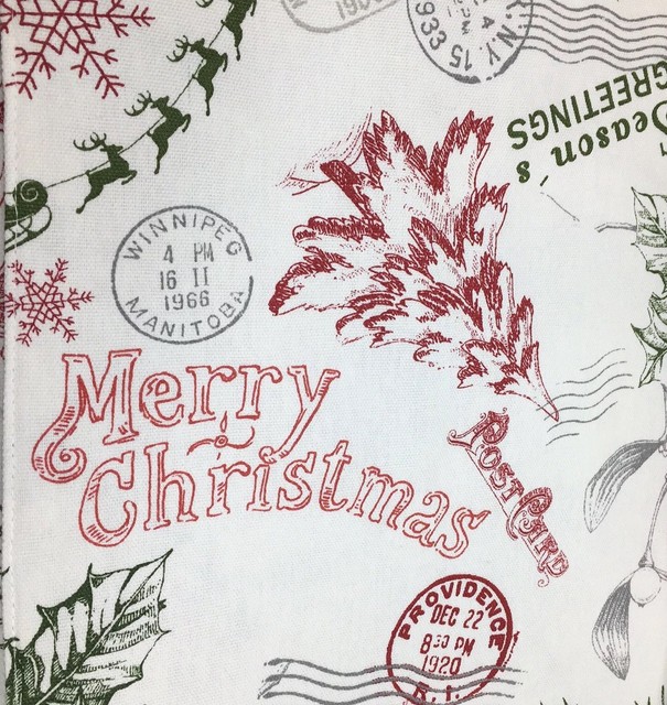 x4 Envogue Vintage Christmas Motif Placemat Set Red Green Holiday