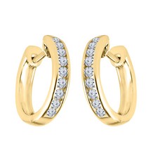 Boucles d’oreilles créoles Moissanite 14K Plaqué Or Argent 925 1/2 CT