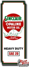 (SINC-OIL-8)27"x11" SINCLAIR OPALINE LRG LUBSTER FRONT DECAL GAS AND OIL STICKER