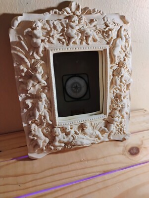Vintage 1990's Wall Mirror Baroque Edmar Creative Castings High Relief Cherubs 