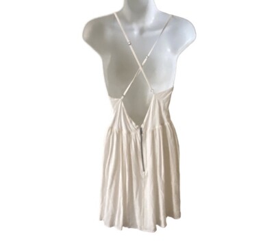 alice and olivia white silk dress Alice + Olivia Kiro V Neck Slip Dress in Off White