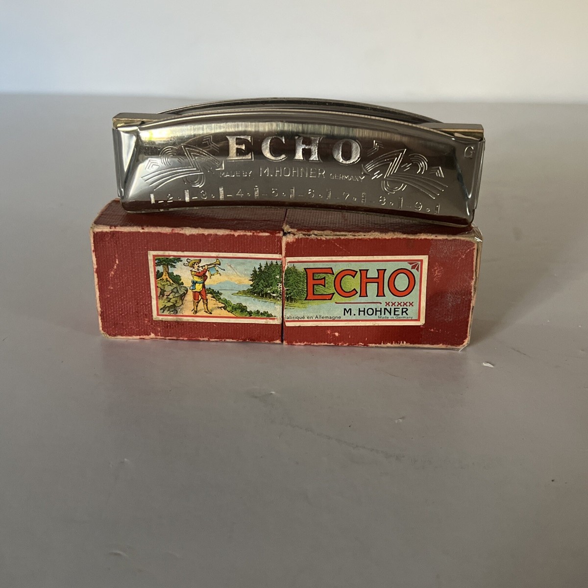 M. Hohner Echo Vintage Harmonica with Box Made in Germany | eBay