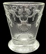 La Rochere Shell Embossed Clear Double Old Fashioned Glass Scrolls 3D