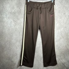 Vintage Nike Sweatpants Womens Large 12-14 Brown Pull On Drawstring Athleisure