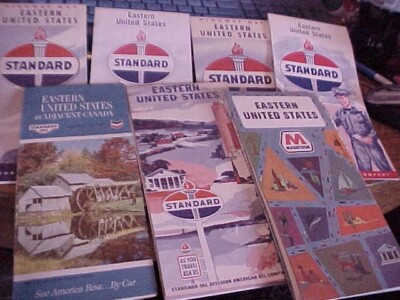 ILLINOIS, 8 HIGHWAY MAPS 1950s MARATHON, STANDARD OIL, GULF, SINCLAIR, AAA
