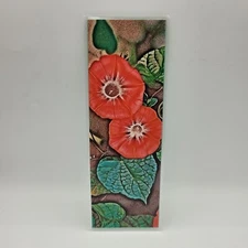 Bookmark Cathy Clerk Dully Artist Morning Glory Red Green Laminated