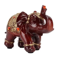 Fdit Red Elephant Statues Wealth Feng Shui Elephant Statue Hand Carved Good L...