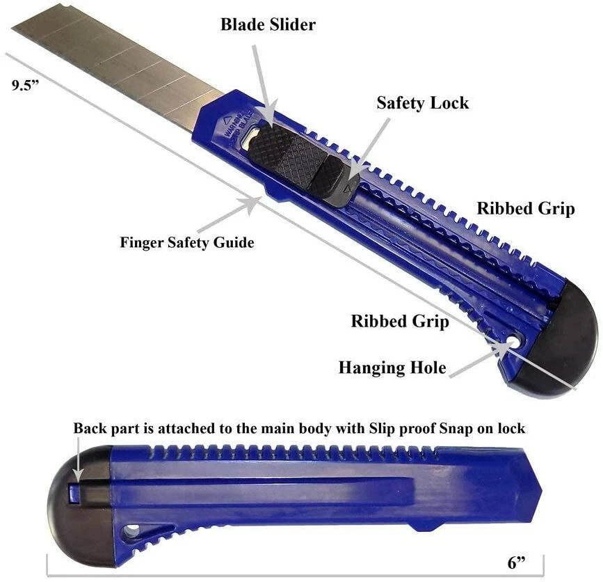 8 Utility Knife Box Cutter Retractable Snap Off Lock Blade Tool