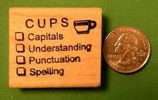 CUPS - Primary Teacher's Rubber Stamp, wood mounted