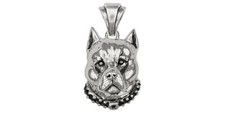 Pit Bull Jewelry Sterling Silver Handmade Pit Bull Pendant  PT6-P