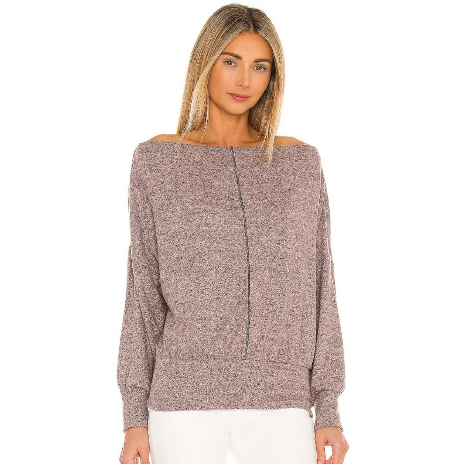 Revolve Lovers + Friends Boatneck Blouse Top in Mauve Pink Size XS $128