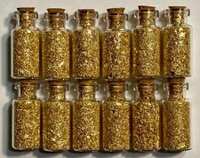 12 Bottles of Beautiful Large Gold Leaf Flakes ..... Lowest price on the Net