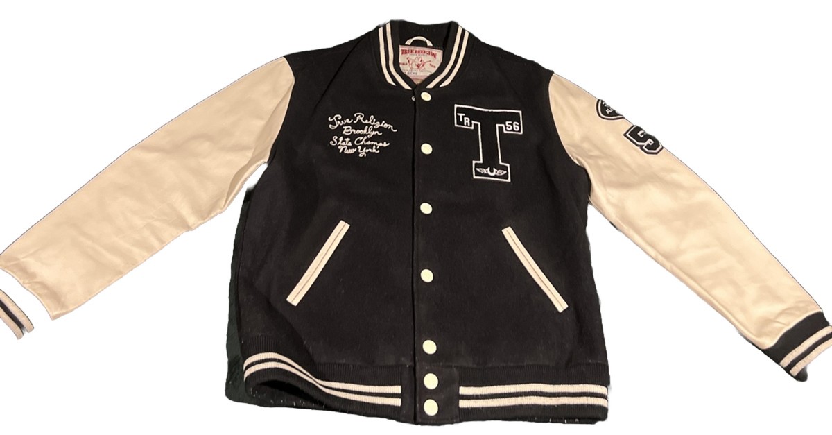 TRUE RELIGION スタジャン True Religion Varsity Jacket Richie Letterman bomber jacket men's