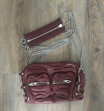 Alexander Wang Brenda Chain Bag Burgundy Silver Straps Luxury Designer no flaws