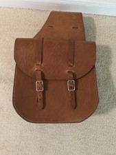 Leather Motorcycle Saddle Bag Brown