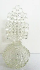Fun Vintage Glass Perfume Bottle w/ Hobnail Cluster Top