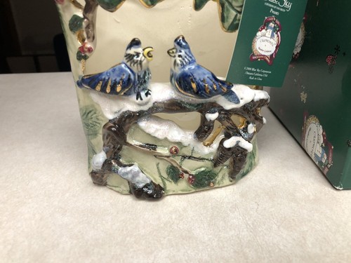 Blue Sky Clayworks Bluebirds Candle Holder Christmas Chatter Heather Goldminc - Picture 2 of 9