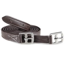 Premium Stretch Stirrup Leathers Bonded Nylon English Adults Brown