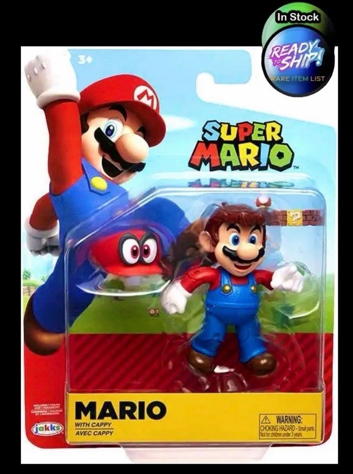 Mario Odyssey Mario And Cappy Raro Estuche de 4 pulgadas Fresco Como Nuevo