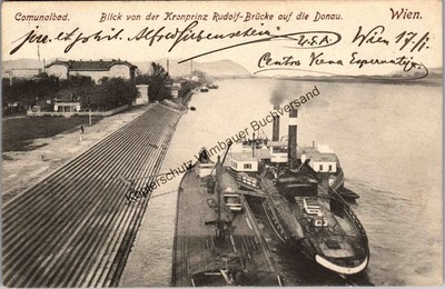 Original Autogramm Alfred Siebenschein Centro Viena Esperantaja 1910 /// Autogra