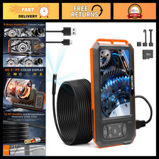 5" IPS 1920P HD Endoscope Camera with Light, Triple Lens Borescope for Inspectio