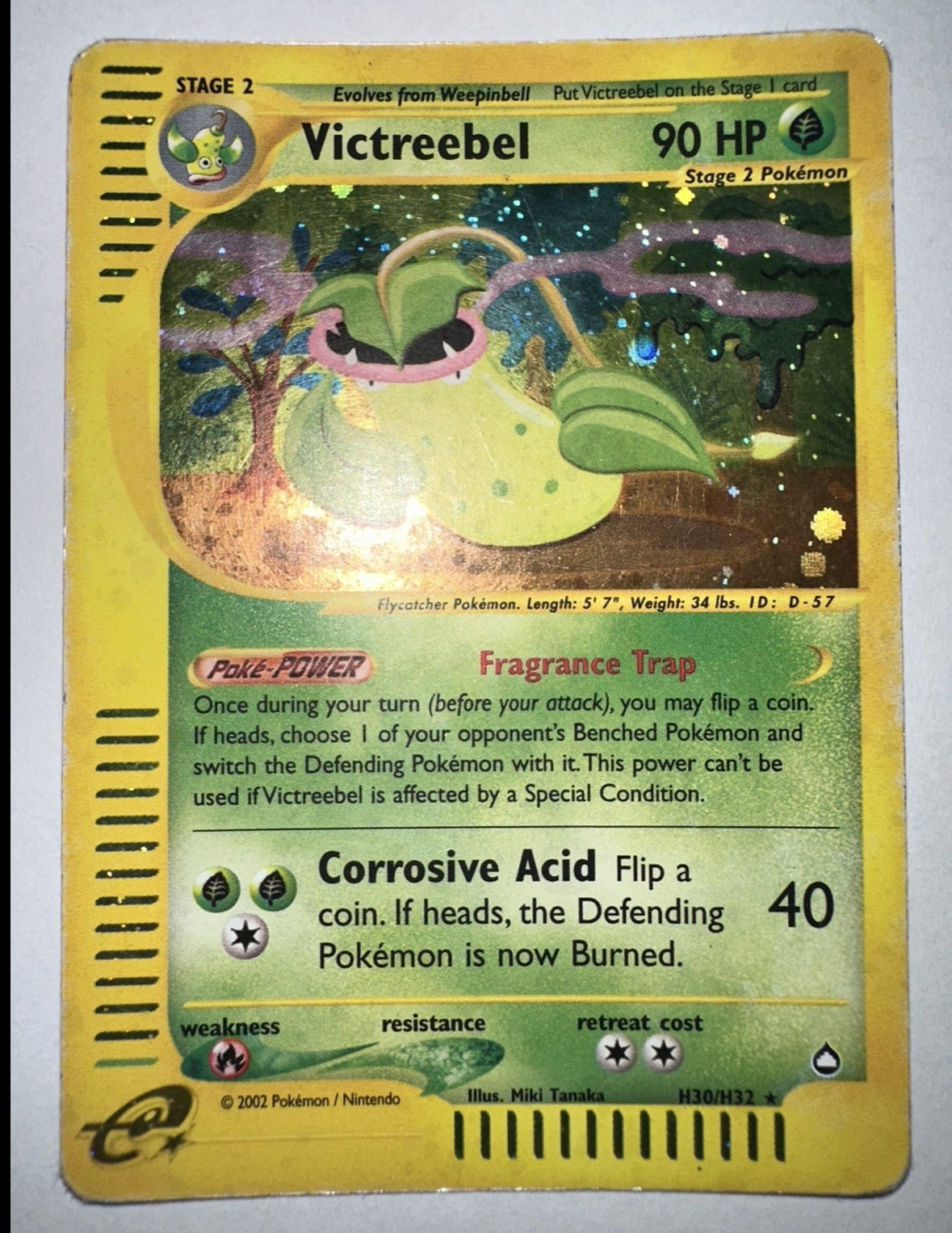 Victreebel H30/H32 Aquapolis Holo RARE eReader Vintage Pokemon TCG 2002