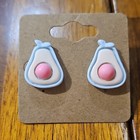 Pink Plastic Avocado Shape Stud Earrings Fruits & Vegetables Theme - Butterfly  — photo 1