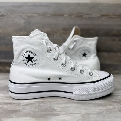 Converse Women's Chuck Taylor All Star Lift Platform High Top White Black Sz 8.5