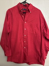 Vintage Chaps Large Red Button Front Dress Shirt