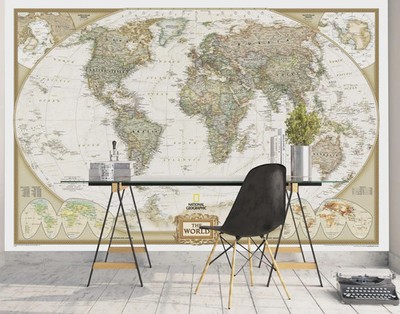 Executive National World Map Signature Non-Woven (Not Self-Adhesive) Extra Thick