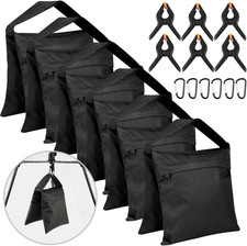 6 Pack Photography Sandbag Heavy Duty Sand Bags with Zipper Weight Bag Saddle...