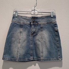 Guess Vintage 2000s Denim Mini Skirt Size 24 Y2K Low Rise Summer Streetwear