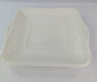 Wedgwood Edme Square Handled Cake Serving Plate, 10 inch Vintage Glossy Ivory