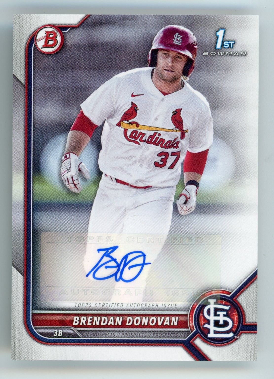 2022 BOWMAN #PPA-BD BRENDAN DONOVAN 1ST BOWMAN PROSPECT AUTO CARDINALS MARINERS