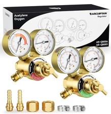 Small Oxygen Acetylene Regulator Set, CGA 540 and CGA 200 Fit Outlet