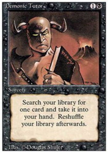 MTG Demonic Tutor, Damaged, English Revised Edition