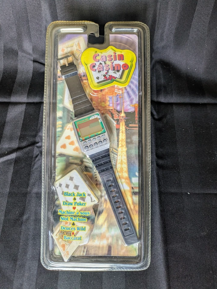 1980'S CASIN CASINO GAME WATCH LCD GAME SLOT MACHINE WATCH RARE NEW IN PACKAGE - Image 3 of 4