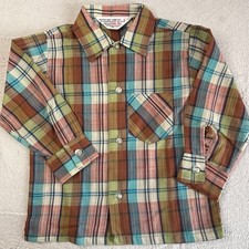 Vintage Boy's 1960s Sears Plaid Long Sleeve Shirt Size 3