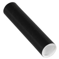 PARTNERS BRAND P2009BL Mailing Tubes with Caps, 2" x 9", Black, PK50