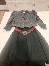 Vtg Alpentraum Trachtenmoden 18 West Germany Green Jacket And Skirt Size 14