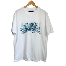Amiri Mens Garden Graphic Short Sleeve t shirt Size Large White Crew Neck