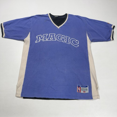 #ad Vtg Champion NBA Orlando Magic Mens Shooting Shirt L Indigo Heavyweight Sports $29.95