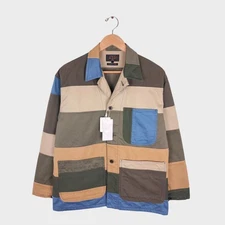 BEAMS PLUS Men's Relaxed Fit Multicoloured Patchwork Chore Jacket - Brand New