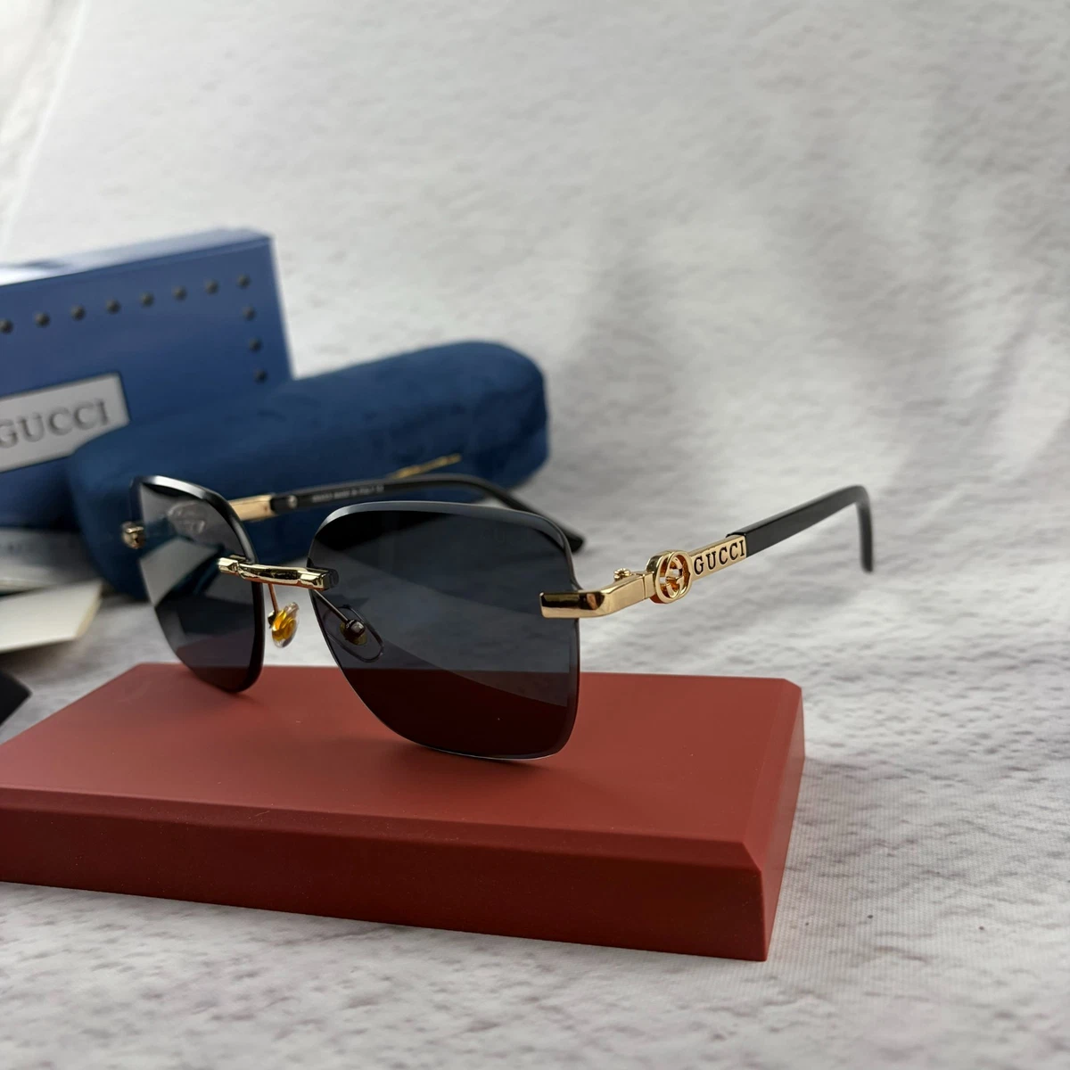 小物 GUCCI Rimless Sunglasses Y2K Gucci Rimless Sunglasses – 100% UV Protection & Free Shipping