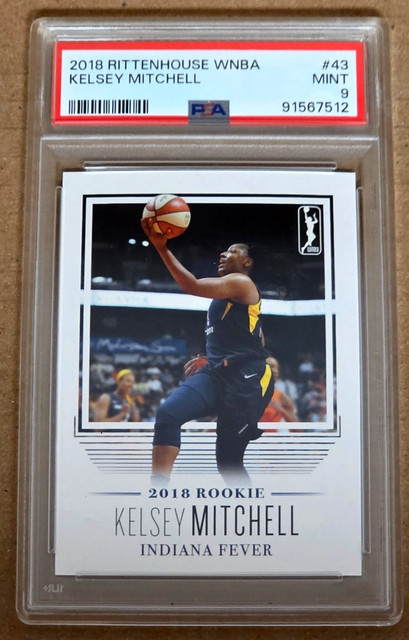 2018 Rittenhouse WNBA #43 Kelsey Mitchell Rookie Card Indiana Fever PSA 9