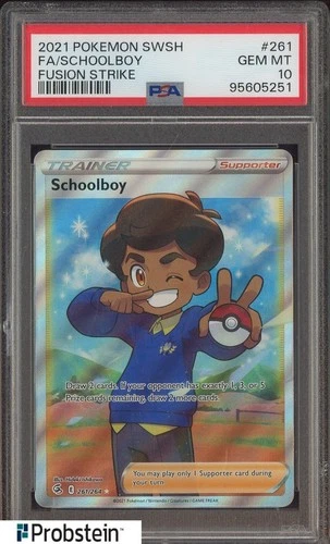 2021 Pokemon SWSH Fusion Strike #261 Schoolboy PSA 10 GEM MINT