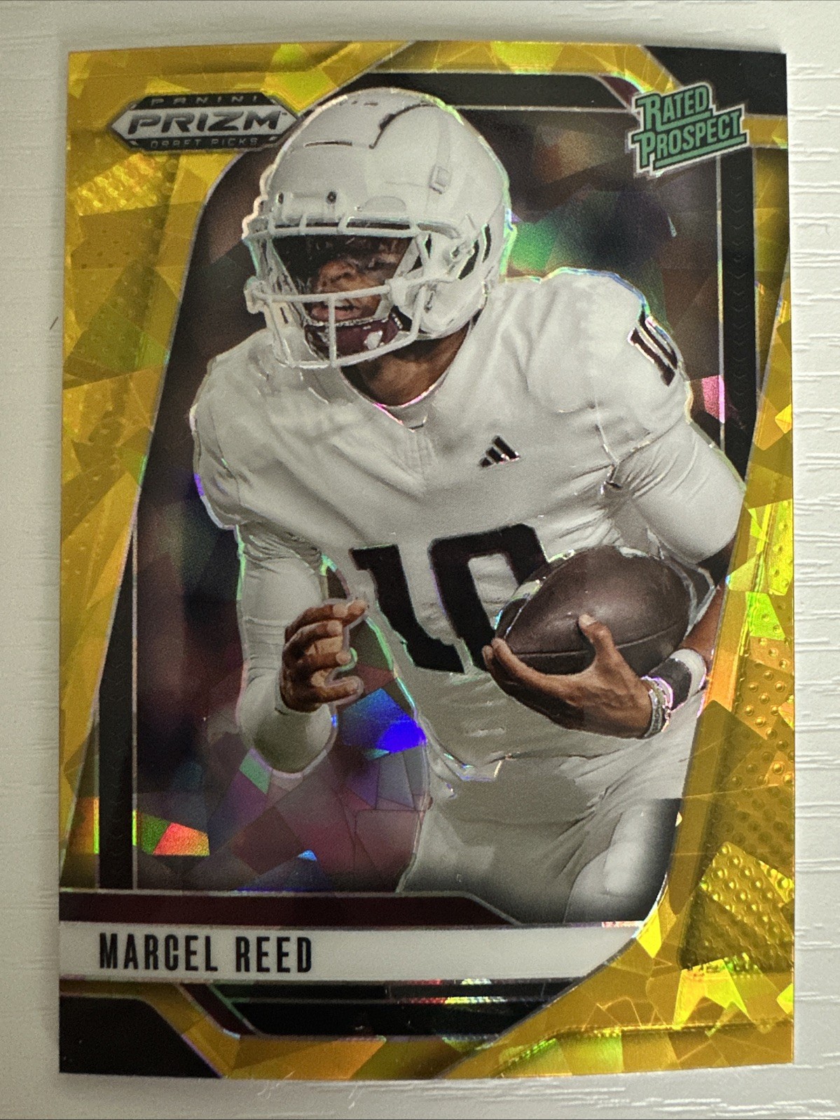2025 Panini Prizm Draft Picks - #167 Marcel Reed Gold Ice Prizm RC